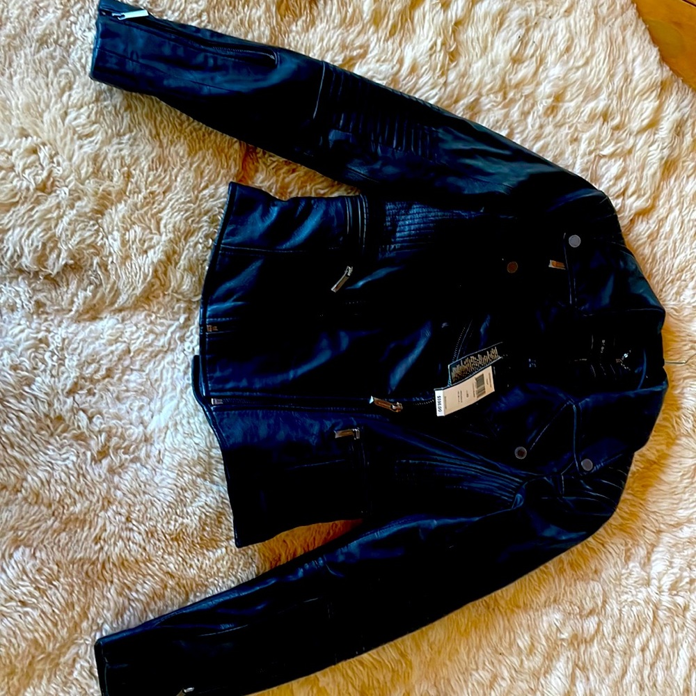 Brand new one of a kind, BCBG, genuine, leather jacket… Never been worn tags on.